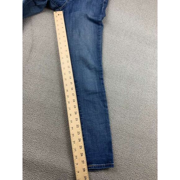 Levis 721 High Rise Skinny Jeans Women 28 Blue Washed Zip Five Pocket Logo Patch - Picture 7 of 9